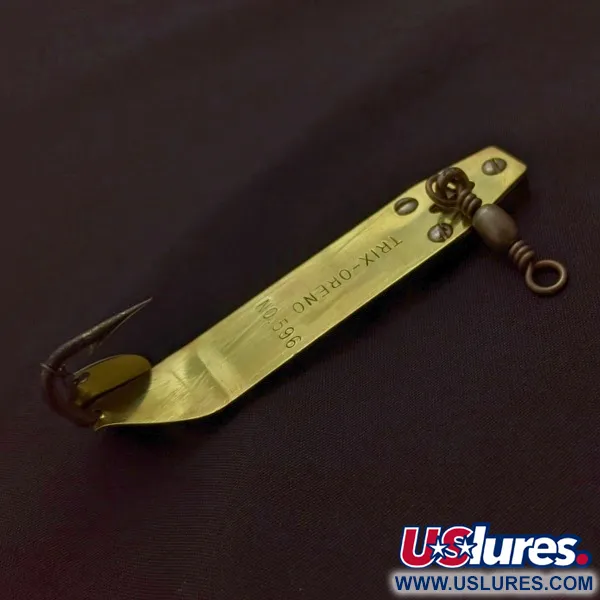 Vintage South Bend Trix-Oreno 596, 3/4oz gold fishing spoon #24395