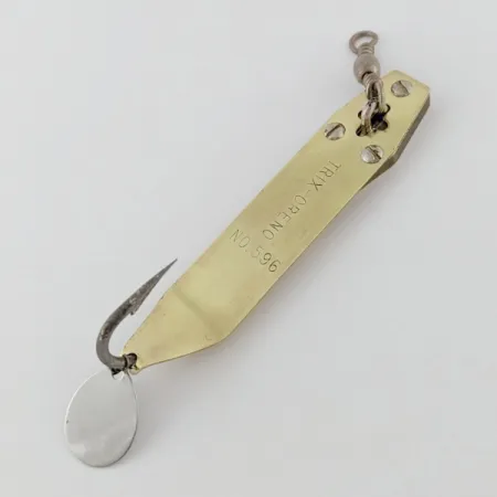 Vintage South Bend Trix-Oreno 596, 3/4oz gold fishing spoon #24395