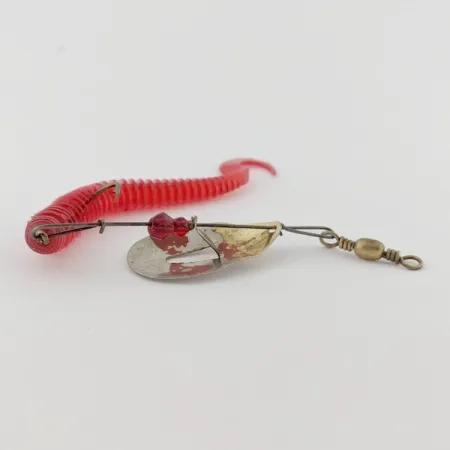 Vintage Pflueger June Bug №6, 1/4oz nickel/red spinning lure #24396