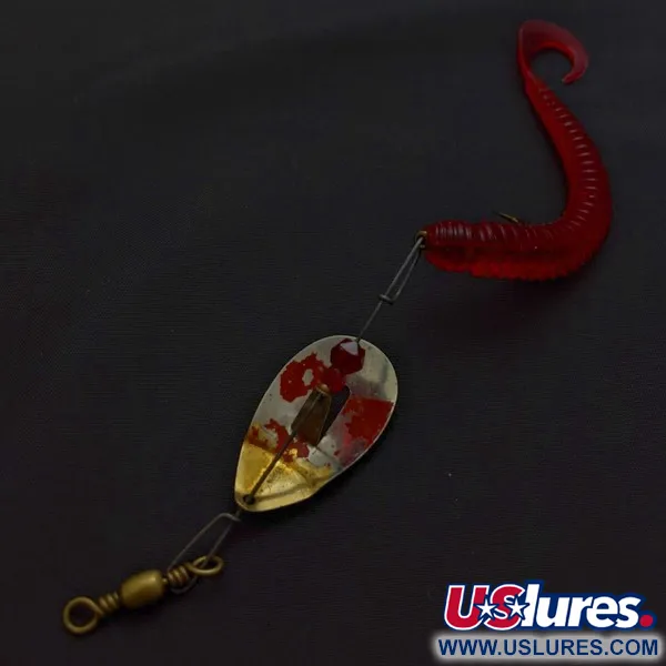 Vintage Pflueger June Bug №6, 1/4oz nickel/red spinning lure #24396