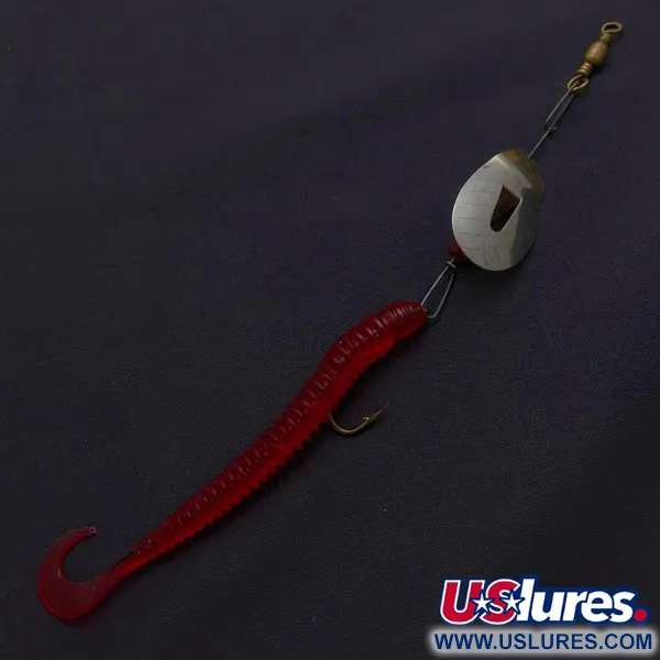 Vintage Pflueger June Bug №6, 1/4oz nickel/red spinning lure #24396