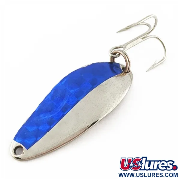 Vintage Seneca Little Cleo, 1/4oz nickel/blue fishing spoon #24402