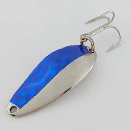 Vintage Seneca Little Cleo, 1/4oz nickel/blue fishing spoon #24402