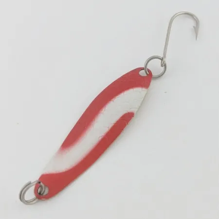 Vintage Luhr Jensen Needlefish 2, 3/32oz white//red/brass fishing spoon #24417