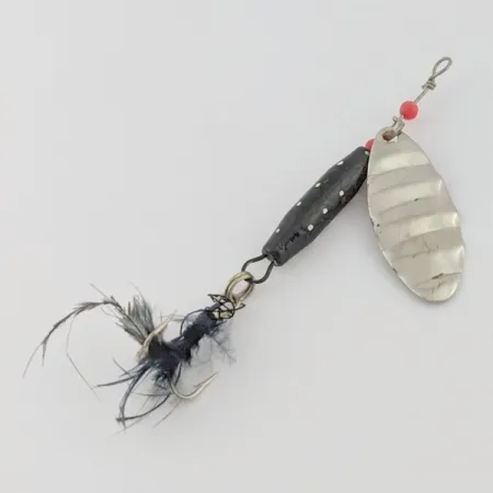 Vintage Dolphin Marble Spinner (Japan), 1/4oz nickel/black spinning lure #24421