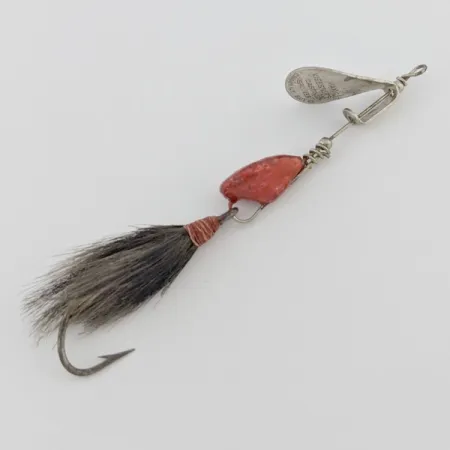 Vintage Max Weesners Casting Spinner, 1/2oz nickel/red spinning lure #24422