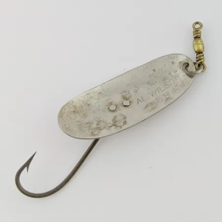 Vintage Other Al Wilson Wilson's Fluted Wobbler, 1/8oz  Nickel fishing spoon #24423