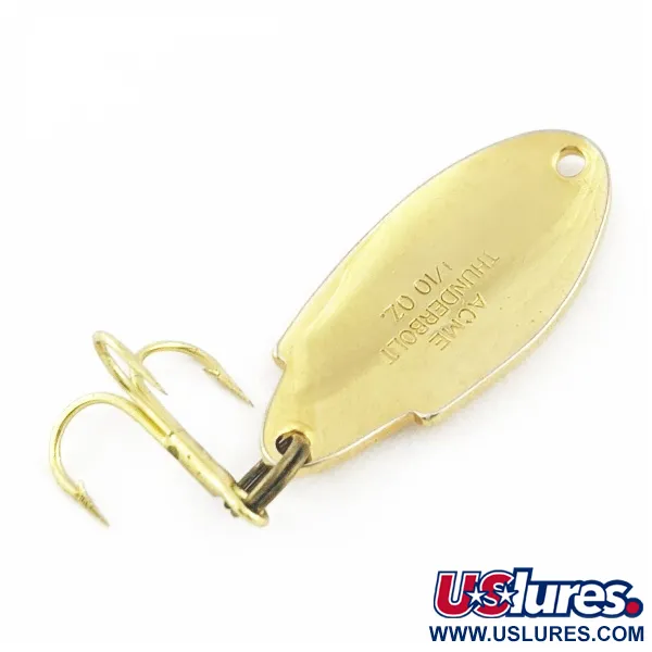 Vintage Acme Thunderbolt, 1/8oz gold fishing spoon #24426
