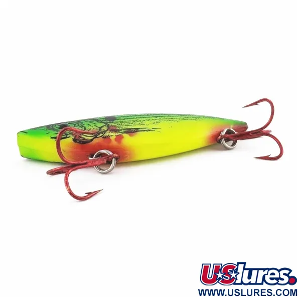 Vintage Bill Lewis Rat-L-Trap, 3/4oz 373 chartreuse bleeding fishing lure #24433