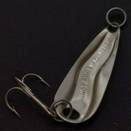 Vintage Luhr Jensen Hot Shot W Spoon, Nickel, 3/64 oz (1.3 g), #24441