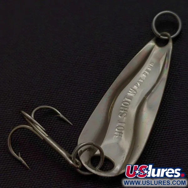 Vintage Luhr Jensen Hot Shot W Spoon, Nickel, 3/64 oz (1.3 g), #24441