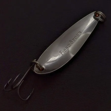 Vintage Acme Fiord Spoon, Nickel, Orange, 1/4 oz (7 g), Stamped, #24458