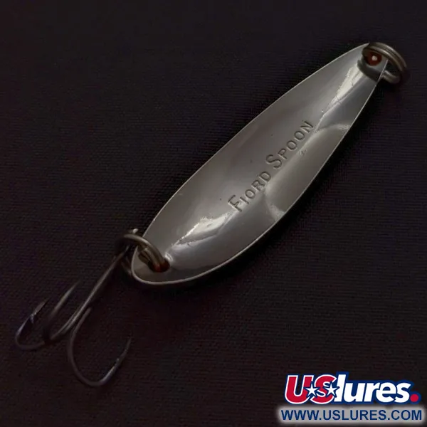 Vintage Acme Fiord Spoon, Nickel, Orange, 1/4 oz (7 g), Stamped, #24458