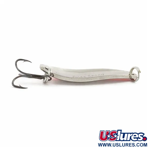 Vintage Acme Fiord Spoon, Nickel, Orange, 1/4 oz (7 g), Stamped, #24458