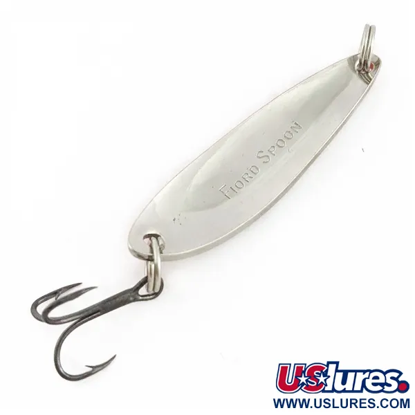 Vintage Acme Fiord Spoon, Nickel, Orange, 1/4 oz (7 g), Stamped, #24458