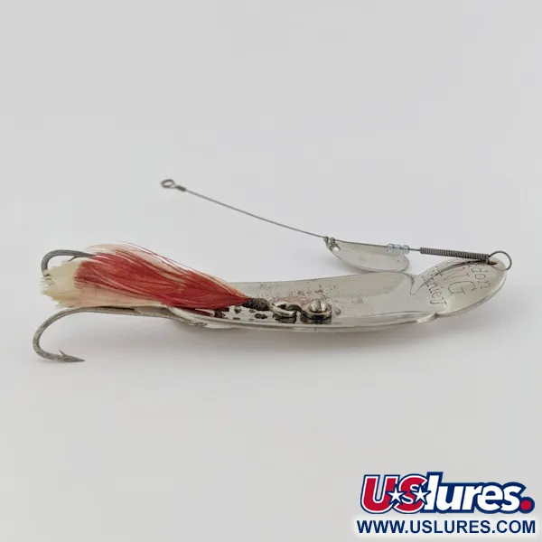 Heddon King Stanley Spoon, Nickel, 3/4 oz (21 g), Feathered, #24499
