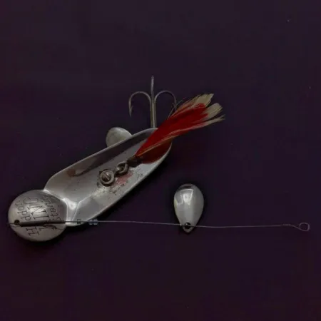 Heddon King Stanley Spoon, Nickel, 3/4 oz (21 g), Feathered, #24499