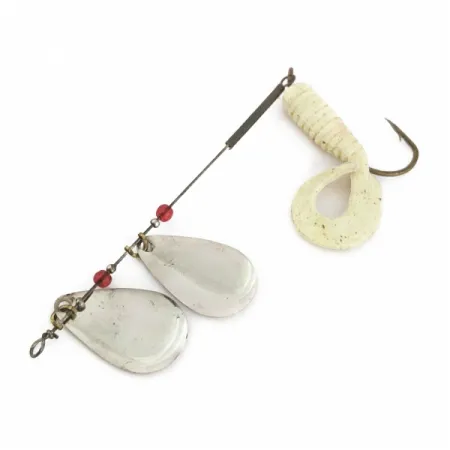 Worth Double Blade Spinner, Nickel, 3/16 oz (5 g), Grub Tail, #24502