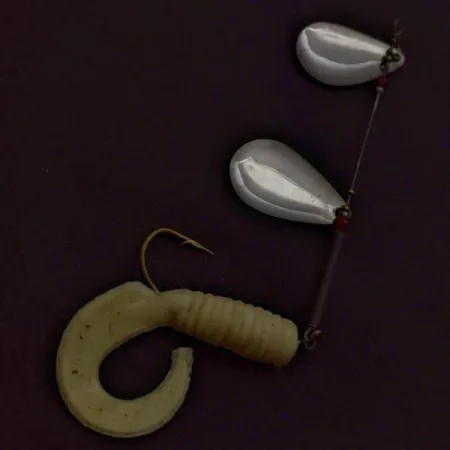 Worth Double Blade Spinner, Nickel, 3/16 oz (5 g), Grub Tail, #24502