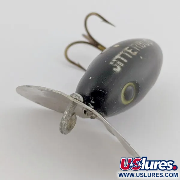 Arbogast Jitterbug Surface Plug, Black, 1/8 oz (4 g), Metal Lip, #24507