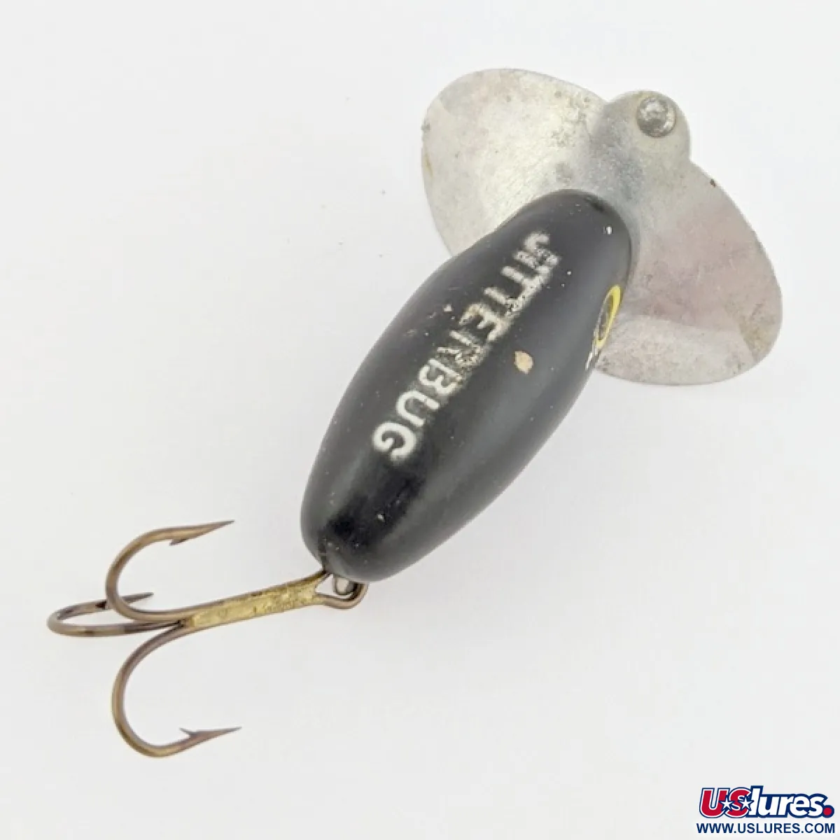 Arbogast Jitterbug Surface Plug, Black, 1/8 oz (4 g), Metal Lip