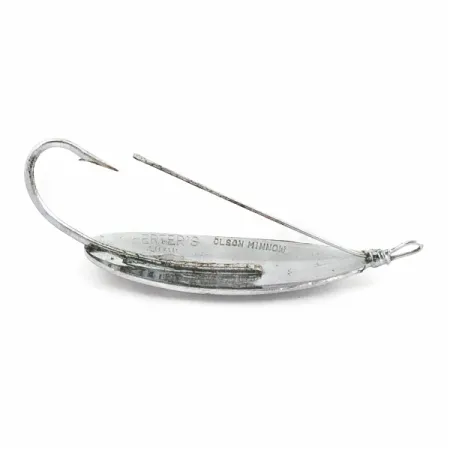 Vintage Herter's Olson Minnow Spoon, Nickel, 1/4 oz (7g), Weedless, #24567