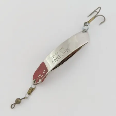 1960s Abu Mac-Dan Spoon, Nickel/Red, 3/16 oz (5 g), Twin Leaf, #24578