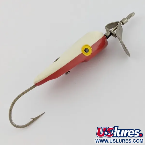 1920s Al Foss Oriental Wiggler No 4, Red/White, 1/2 oz (14 g), #24641 1920s Al Foss Oriental Wiggler No 4, Red/White, 1/2 oz (14 g), #24641