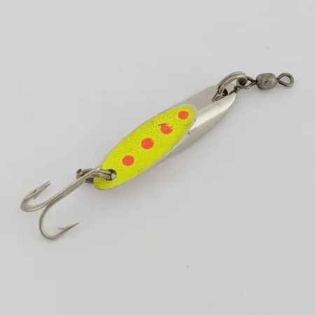 Johnson Splinter Spoon, Yellow/Nickel, 3/16 oz (5 g), Swivel, #24675