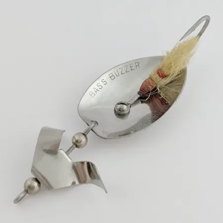 Vintage Brown's Bass Buzzer, Nickel, 3/5 oz (17g), Bucktail, #24682