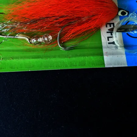 Vintage Eppinger Devle Fly Rig, Red/White/Nickel, Bucktail, #24699