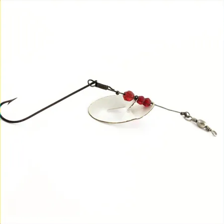 Weller June-Bug Spinner, Red/White, 3/16 oz (6 g), Offset, #24704