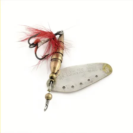 Myran Toni Spinner, Brass/Nickel, 3/8 oz (12g), Red Feather, #24718