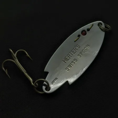 Herter's Swiss Spoon, Nickel, 1/4 oz (7 g), Red Bead Slot, #24721