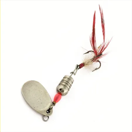 Heddon HEP 1 Spinner, Nickel, 1/8 oz (3.6 g), Feather Hook, #24746