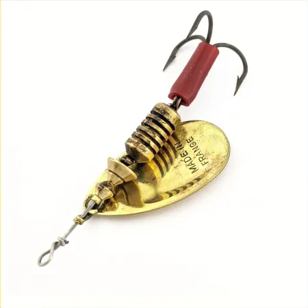 1960s Mepps Aglia 3, Brass, 1/4 oz (7 g), Red Hook Sleeve, #24752