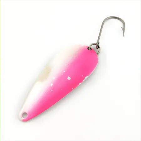 Moonshine Lures Flutter Spoon, White/Pink, 1/4 oz (7 g), #24759