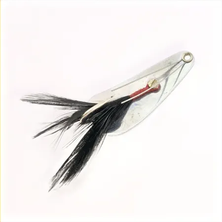 Weezel Rex Spoon, Nickel, 2/5 oz (12 g), Feather Tail, #24761