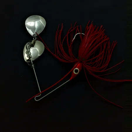 Vintage Finny Super Pro Spinnerbait, Nickel/Red, 3/5oz (17g), #24949
