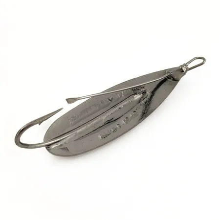 Vintage Johnson Silver Minnow Spoon, Black, 1/3 oz (9 g), USA, #25189