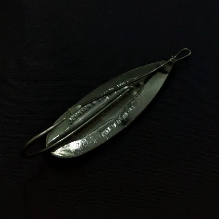 Vintage Johnson Silver Minnow Spoon, Black, 1/3 oz (9 g), USA, #25189