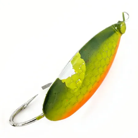 Vintage Johnson Silver Minnow Weedless, Green/Orange, 1/3 oz (9 g), #25191