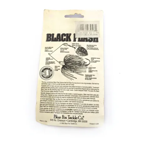 90s Blue Fox Black Flash Spinnerbait, Chartreuse, 1/2oz (14g), #25197