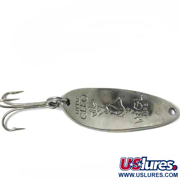 Vintage  Seneca Little Cleo, 1/3oz Nickel / Blue fishing spoon #0004