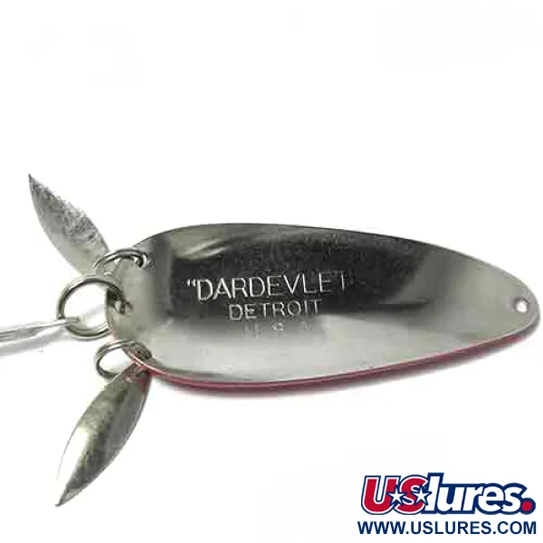 Vintage  Eppinger Dardevlet Klicker, 3/4oz White / Red fishing spoon #0006