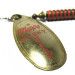 Vintage   Mepps Aglia 5 Musky Killer brass, 3/5oz Brass / Red spinning lure #0015