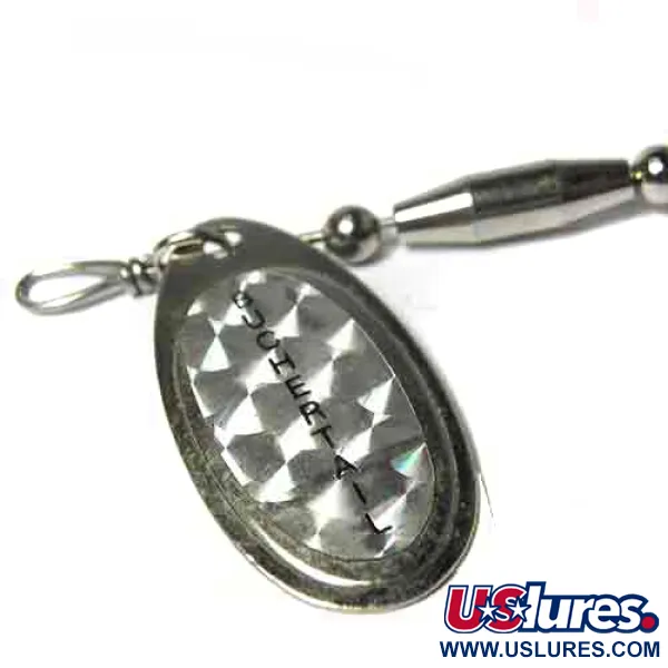 Vintage  Joe Bucher Buchertail 500, 3/5oz Nickel / Black / Red / Hologram spinning lure #0017