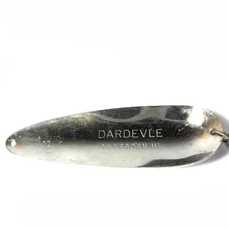Vintage Eppinger Dardevle, 1oz White / Black / Silver fishing spoon #0023