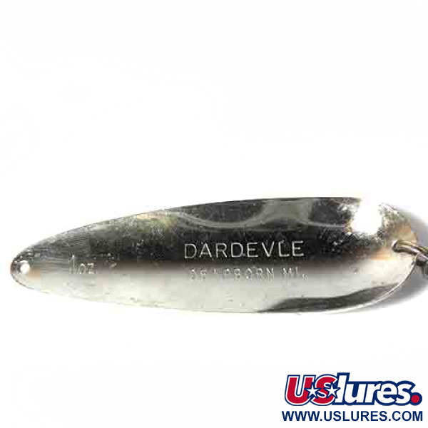 Vintage  Eppinger Dardevle, 1oz White / Black / Silver fishing spoon #0023