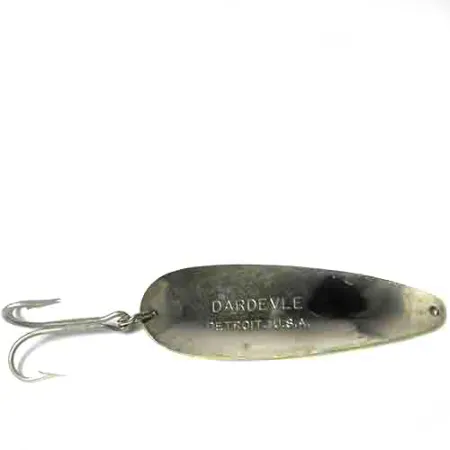 Vintage Eppinger Dardevle, 1oz Green / Yellow Frog fishing spoon #0024